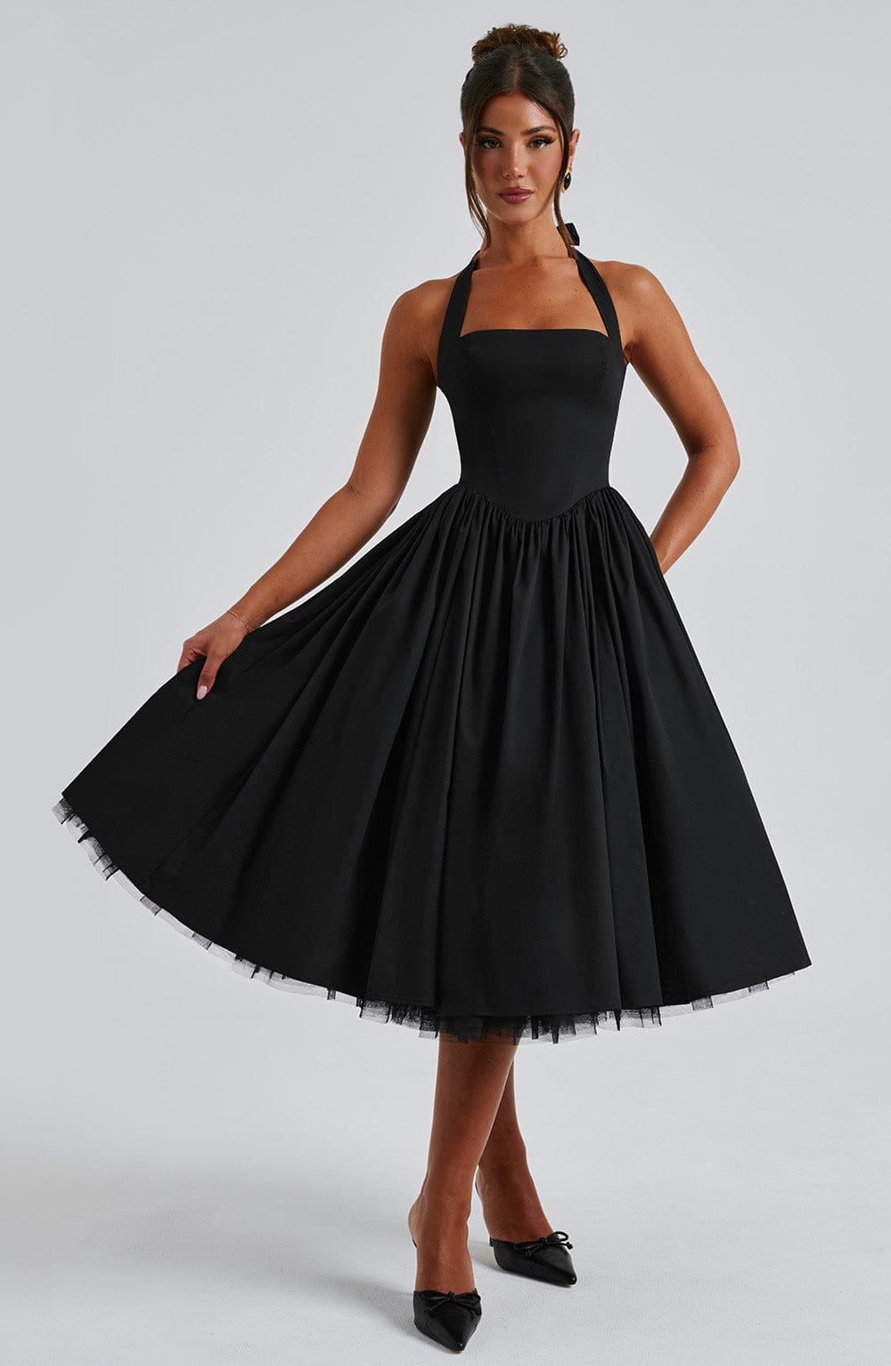 Womens Wedding Guest Dress | Halter Floral Dress