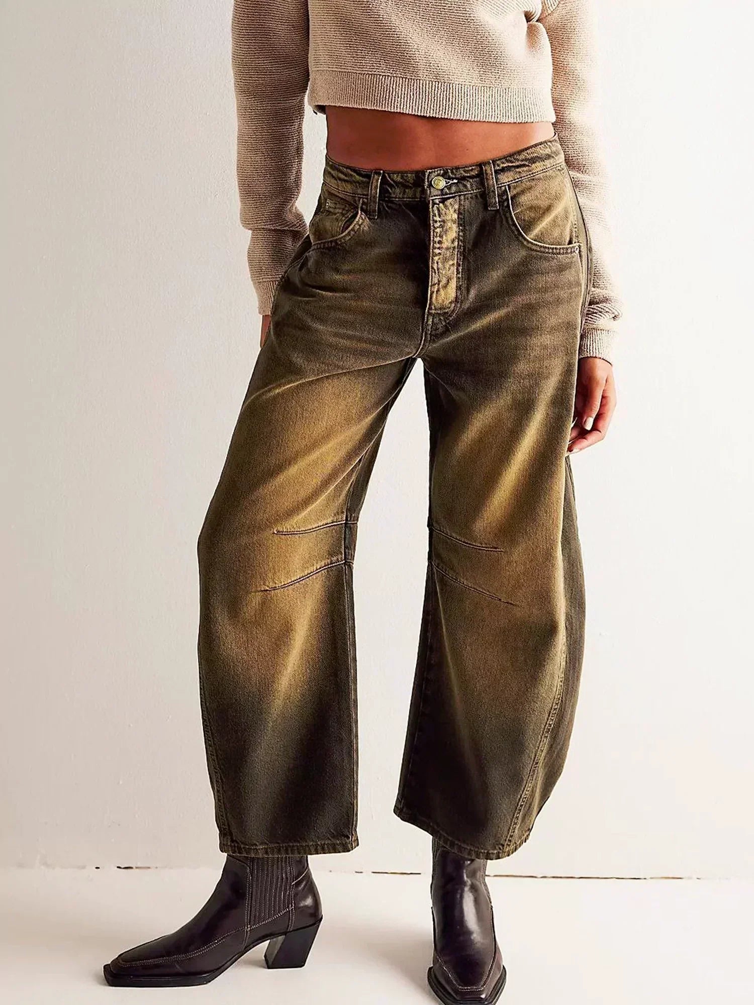 Womens Leopard-Print Jeans | Trendy