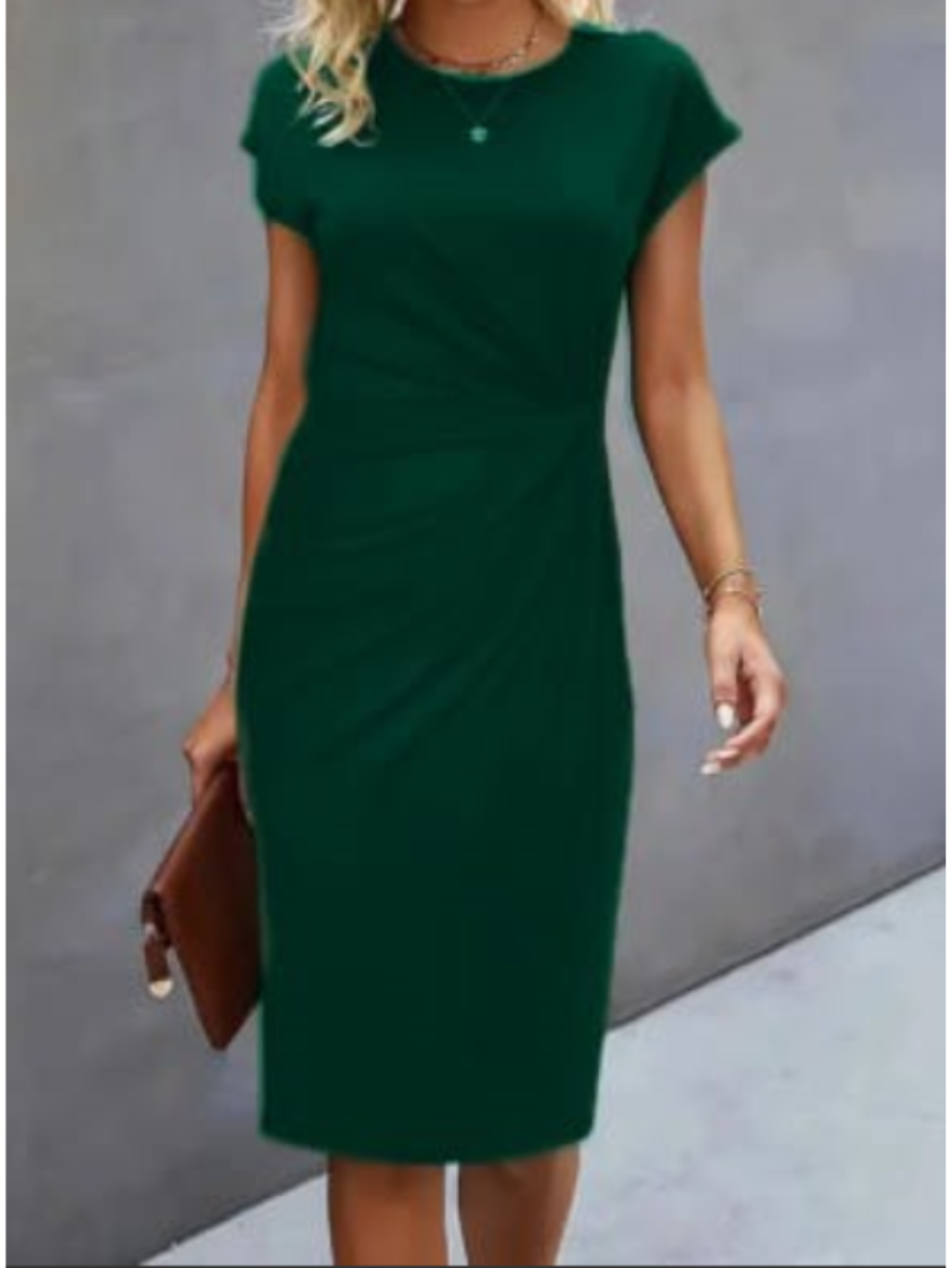 Robe Midi Élégante pour Femme | Manches Courtes