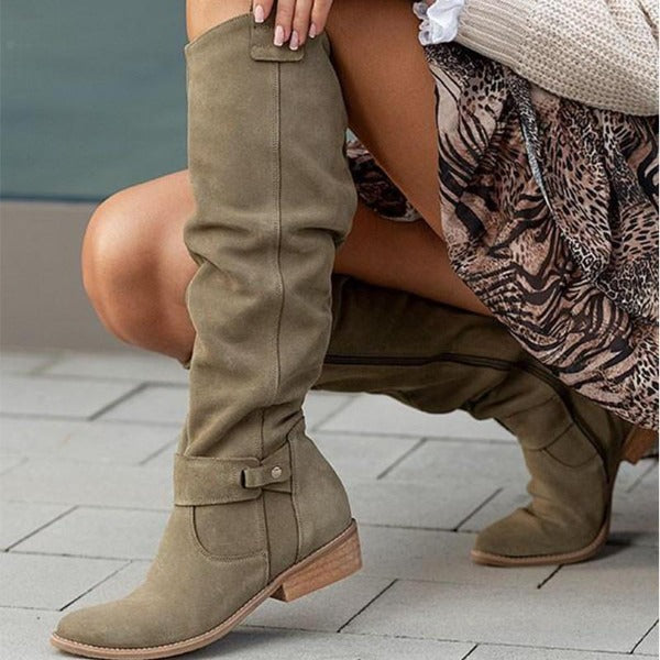Elegant Knee-High Boots for Women | Low Heel
