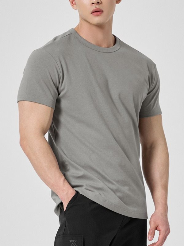T-shirt décontracté ample pour homme | Couleur unie