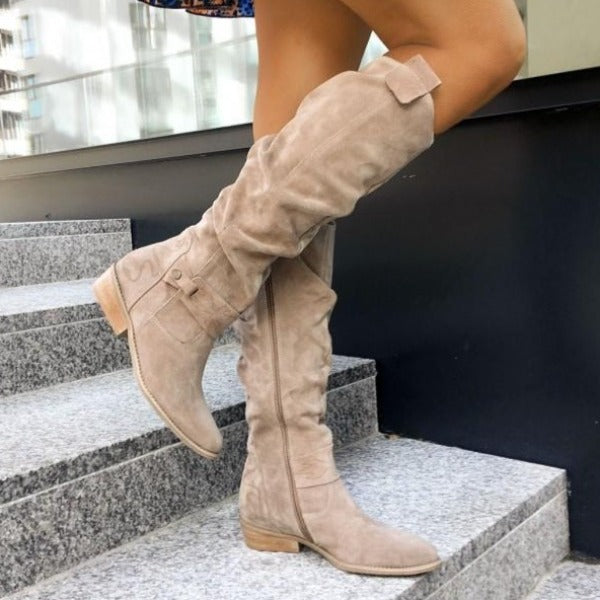 Elegant Knee-High Boots for Women | Low Heel