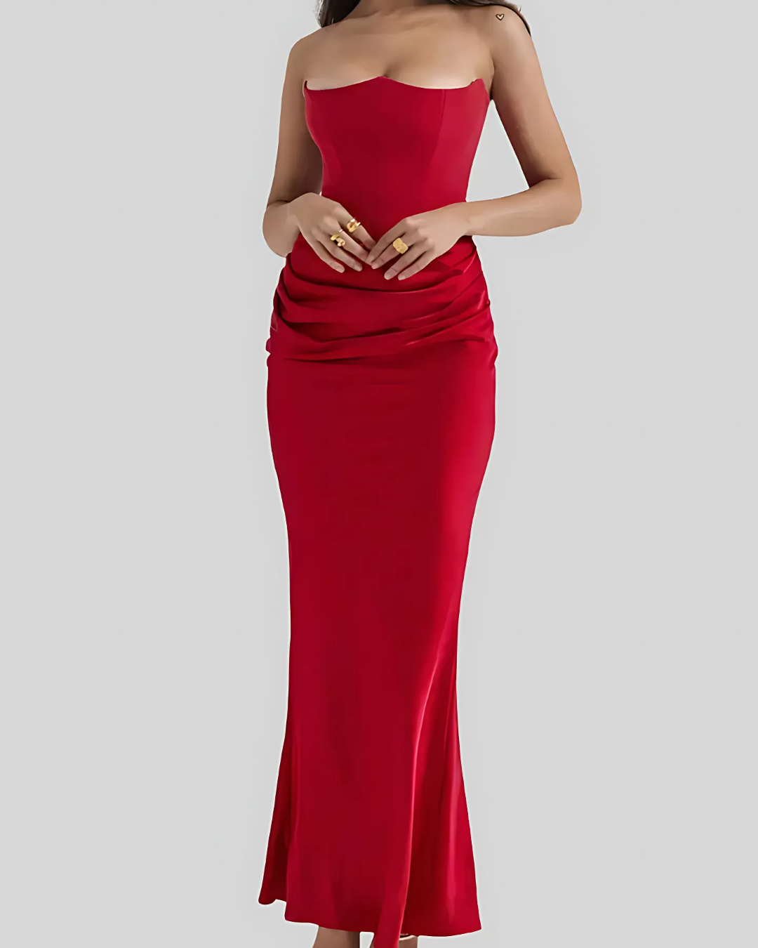 Womens Wedding Guest Dress | Strapless Maxi Dress