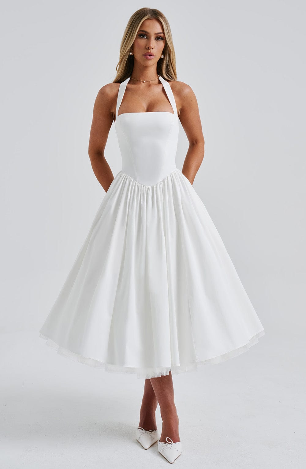 Womens Wedding Guest Dress | Halter Floral Dress