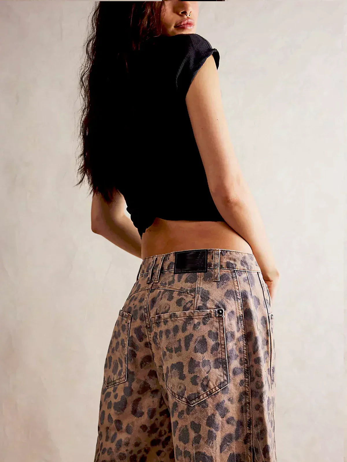 Womens Leopard-Print Jeans | Trendy