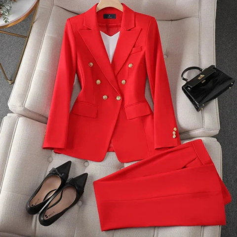 Tailleur Pantalon Ajusté en Stretch Élégant et Féminin