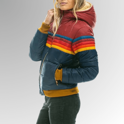 Veste Matelassée Rétro à Capuche | Colorée et Chaleureuse