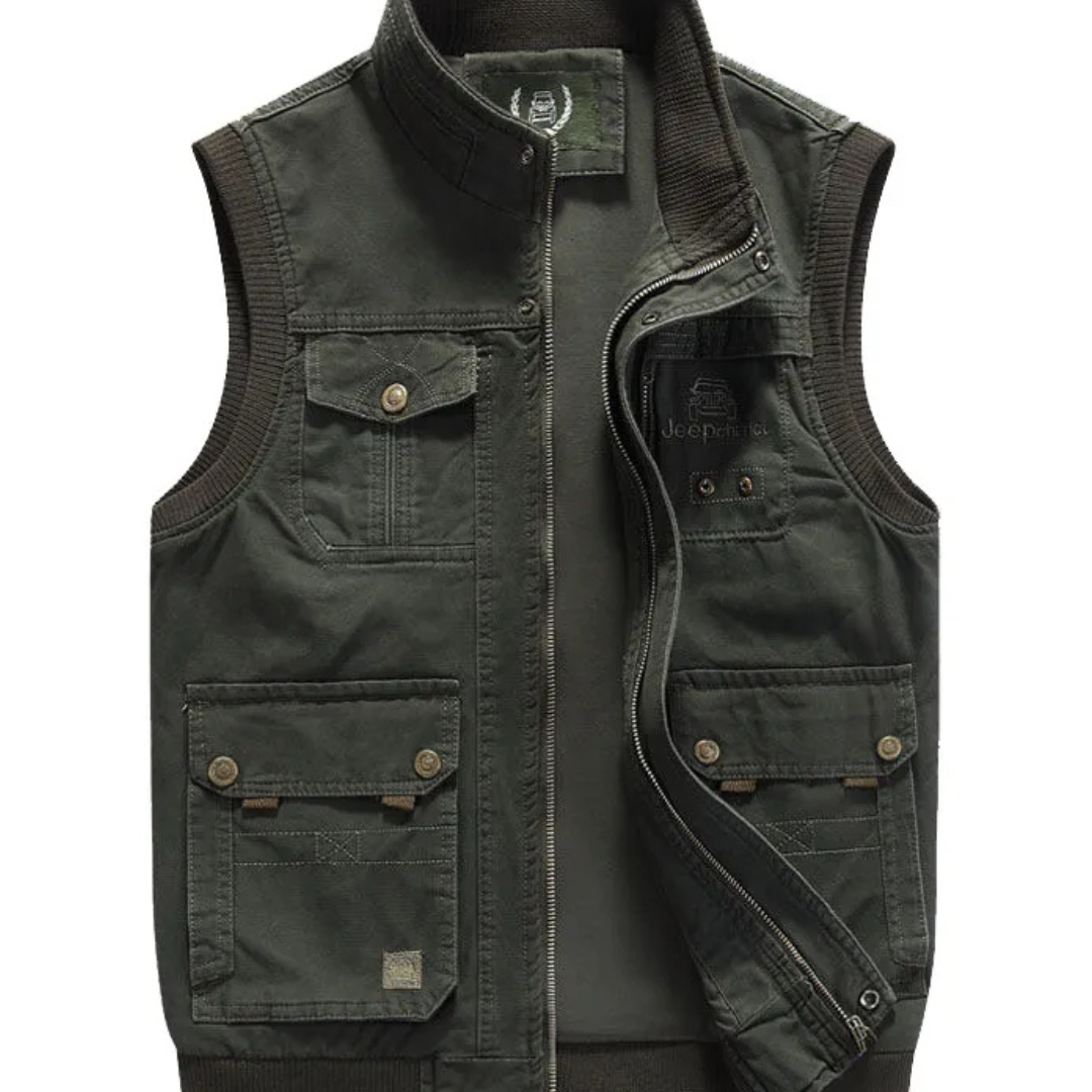 Gilet Vintage Multi-Poches pour Homme | Sans Manches