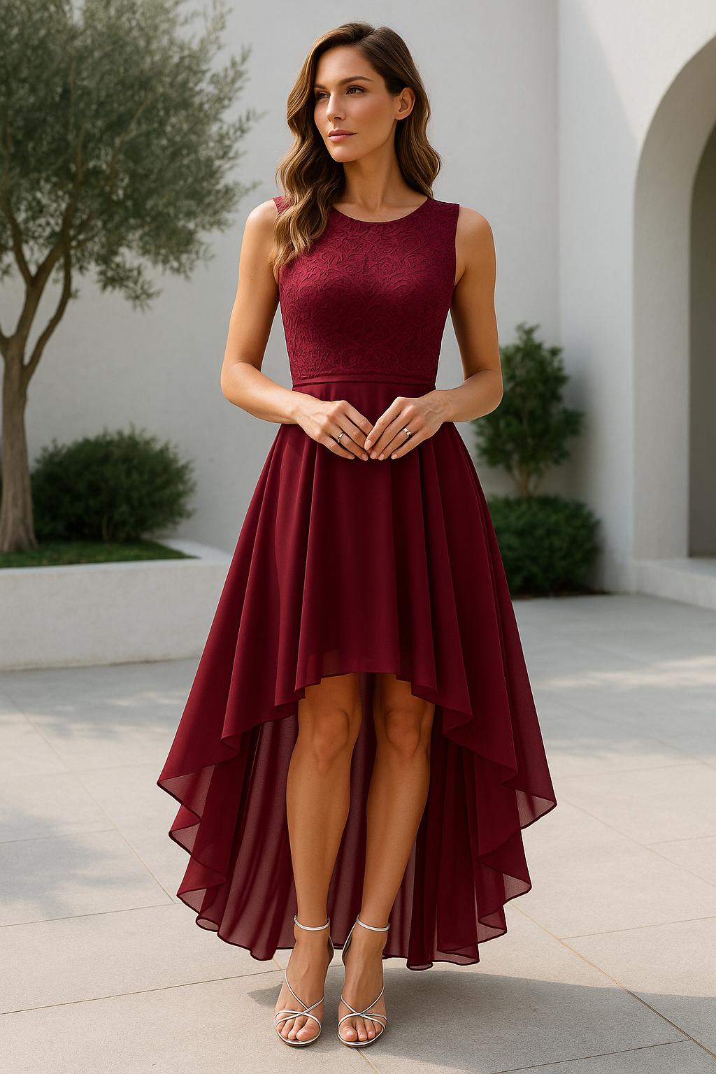 Womens Wedding Guest Dress | Asymmetric Dress Midi