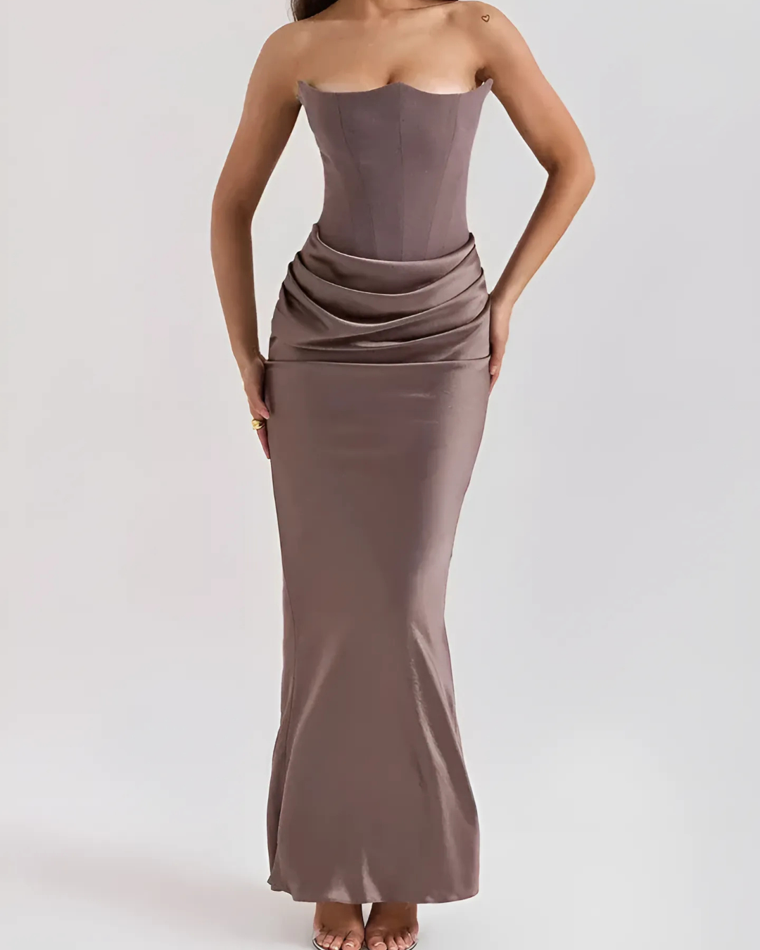 Womens Wedding Guest Dress | Strapless Maxi Dress