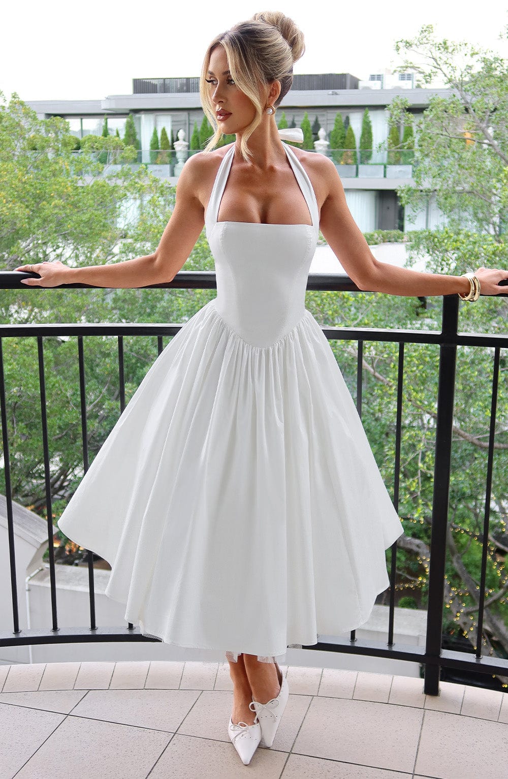 Womens Wedding Guest Dress | Halter Floral Dress