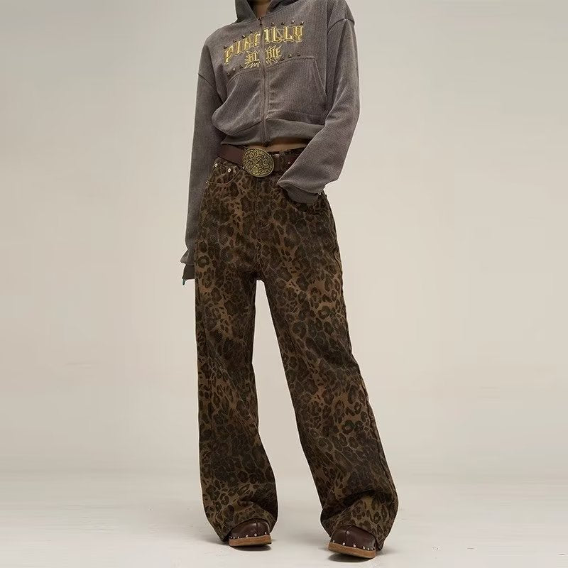 Jeans Femme à Imprimé Léopard Stylé | Tendance