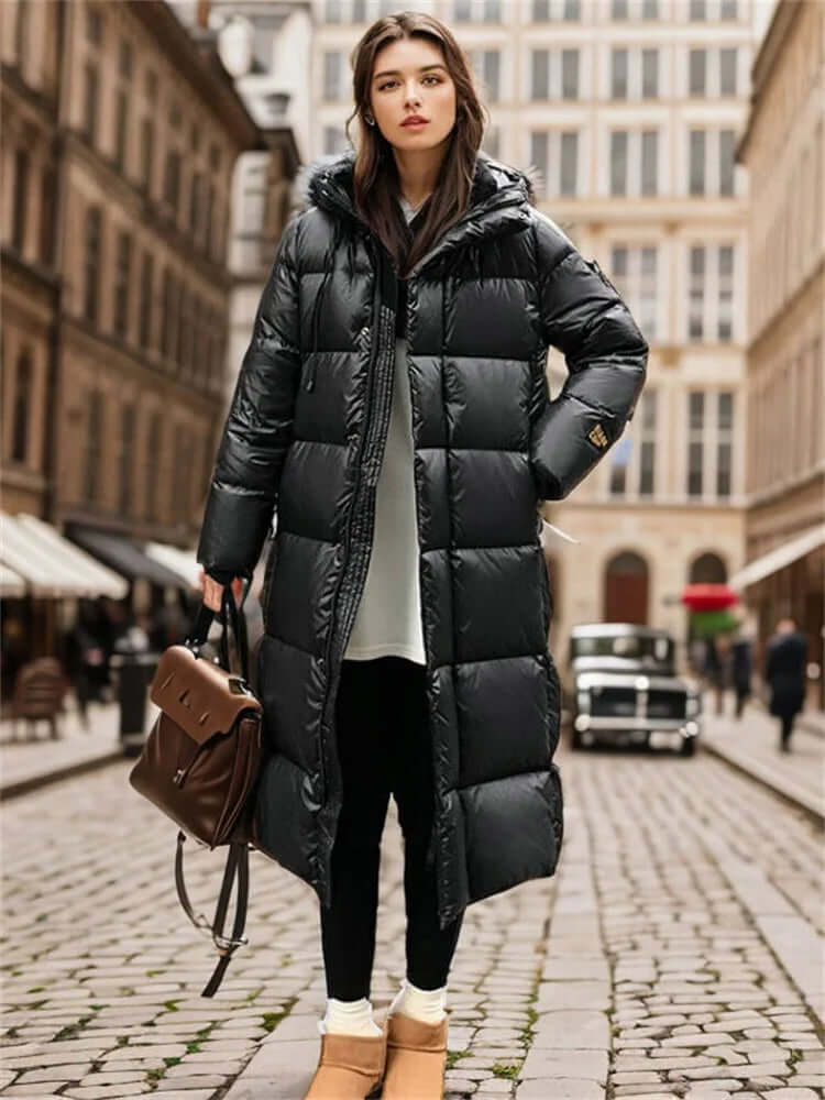 Womens Long Puffer Jacket Quilted Padded | Oversized Fit