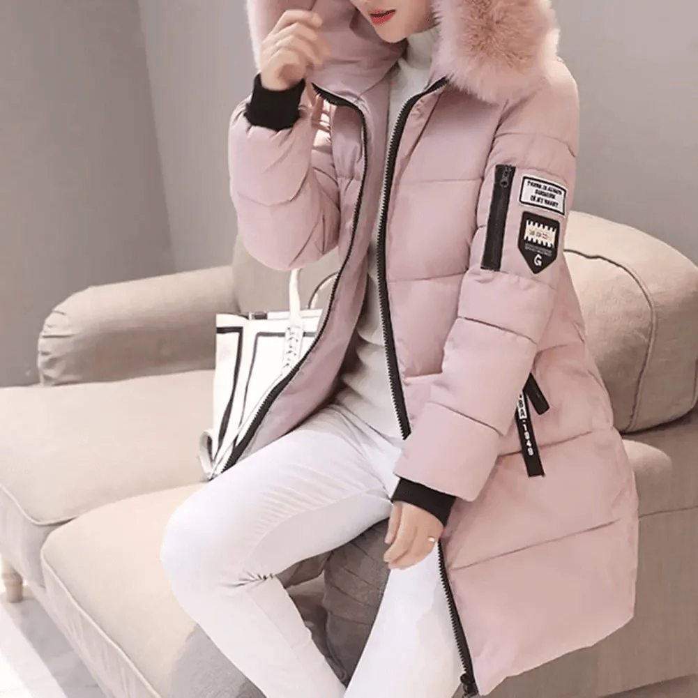 Womens Puffer Jacket Quilted | Faux Fur Hood