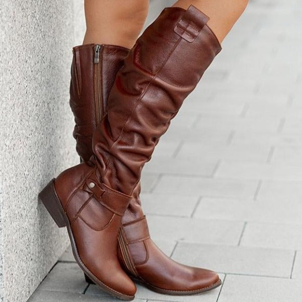 Elegant Knee-High Boots for Women | Low Heel