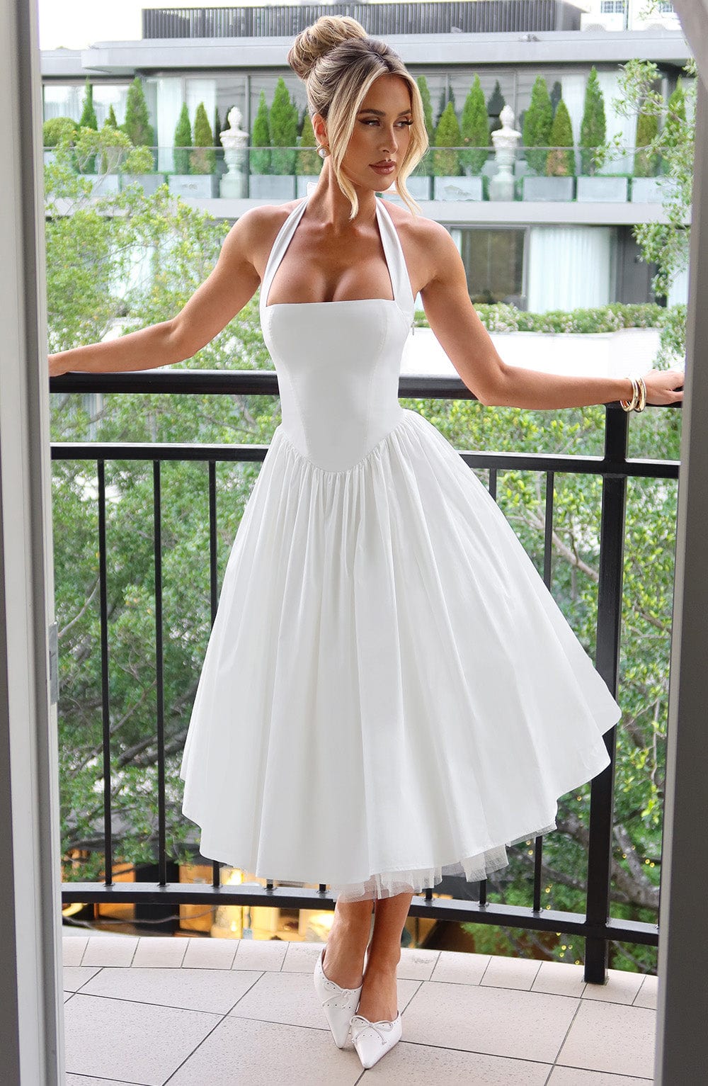 Womens Wedding Guest Dress | Halter Floral Dress