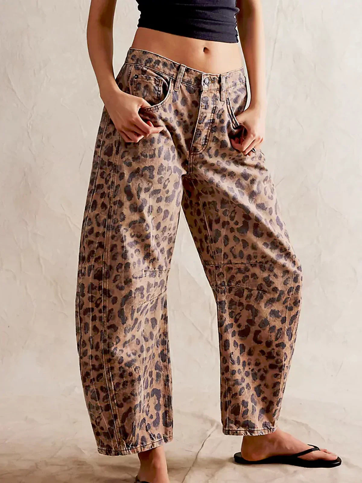 Womens Leopard-Print Jeans | Trendy
