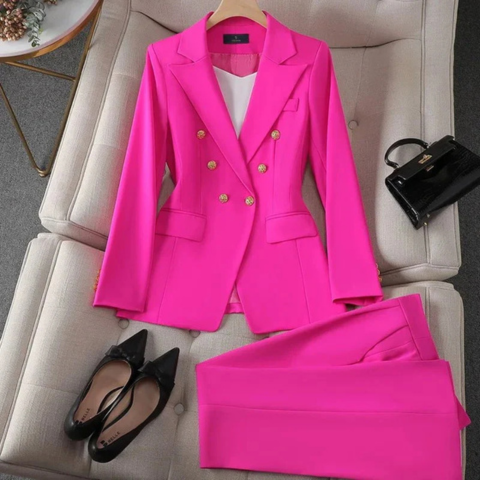 Tailleur Pantalon Ajusté en Stretch Élégant et Féminin